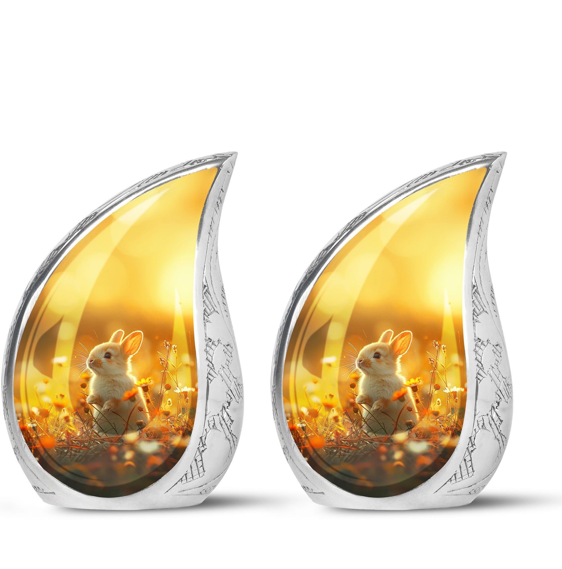 Sunset Baby Bunny Rabbit Urn - Beautiful Memorial For Pets Ashes