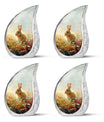 Baby Bunny Rabbit Urn – Beautiful Floral Design Memorial for Pet Remains