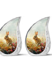 Baby Bunny Rabbit Urn – Beautiful Floral Design Memorial for Pet Remains
