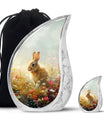 Baby Bunny Rabbit Urn – Beautiful Floral Design Memorial for Pet Remains