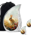 Baby Bunny Rabbit Urn – Beautiful Floral Design Memorial for Pet Remains