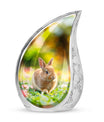 Bunny Rabbit Garden Urn - Beautiful Pet Memorial with Nature Design