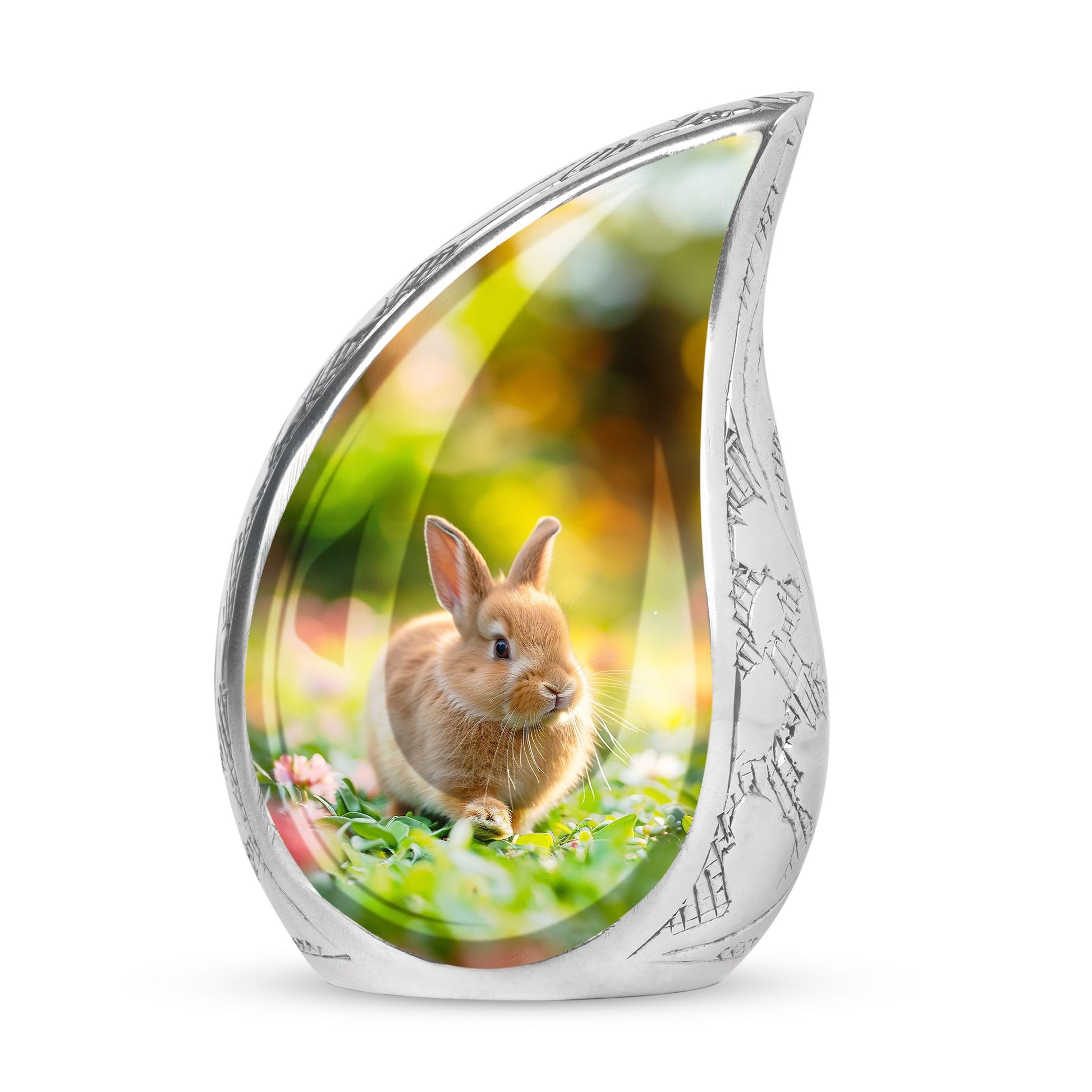 Bunny Rabbit Garden Urn - Beautiful Pet Memorial with Nature Design
