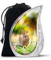 Bunny Rabbit Garden Urn - Beautiful Pet Memorial with Nature Design