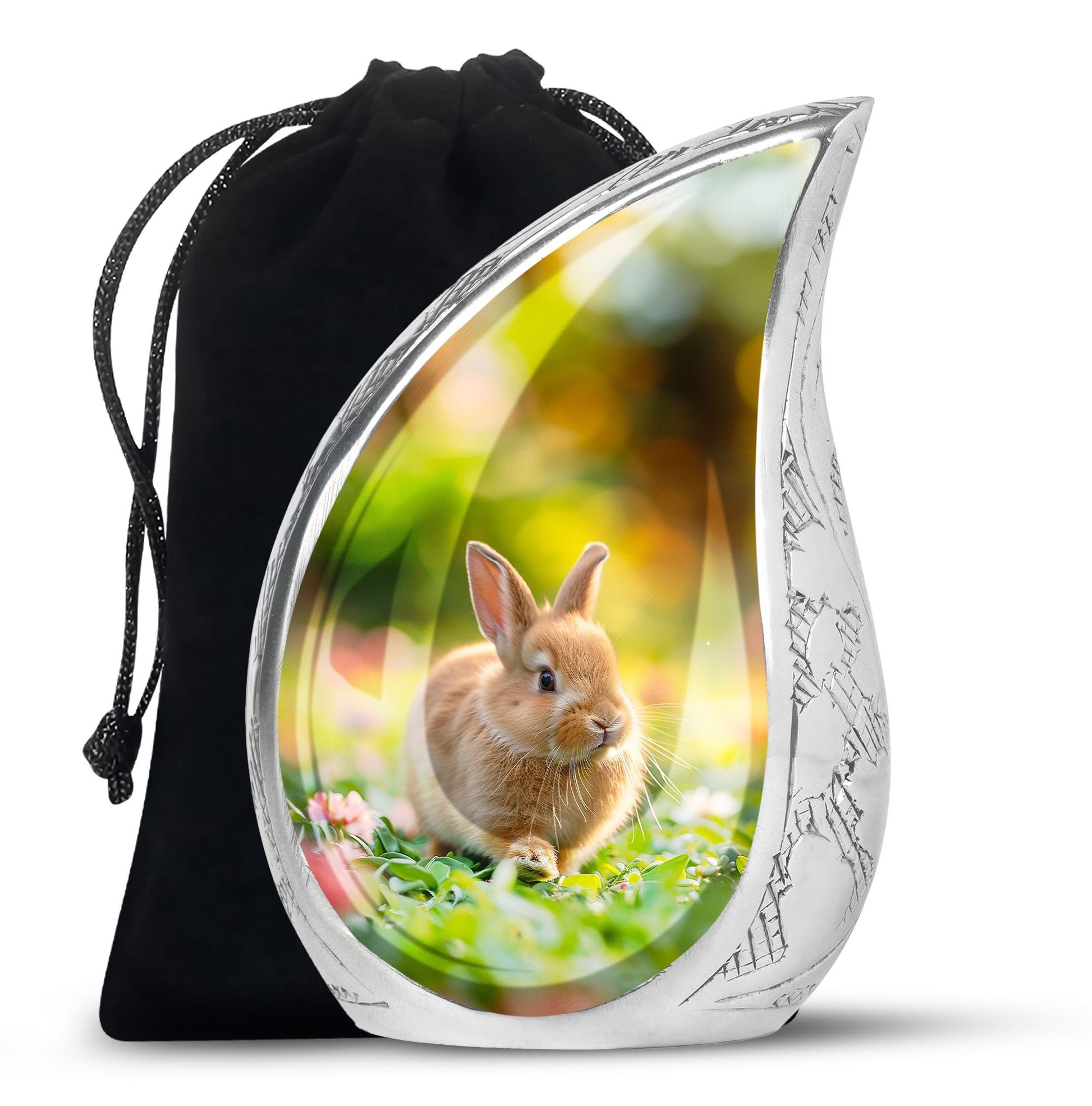 Bunny Rabbit Garden Urn - Beautiful Pet Memorial with Nature Design