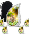 Bunny Rabbit Garden Urn - Beautiful Pet Memorial with Nature Design