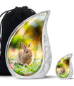 Bunny Rabbit Garden Urn - Beautiful Pet Memorial with Nature Design