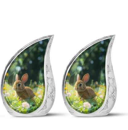 Personalized Rabbit Cremation Urn for Pet Ashes - 10-inch, 200 cu in - Yatskia