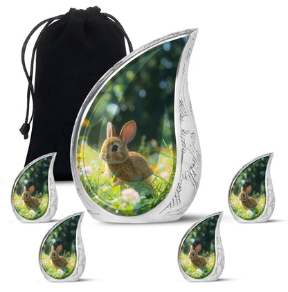 Personalized Rabbit Cremation Urn for Pet Ashes - 10-inch, 200 cu in - Yatskia