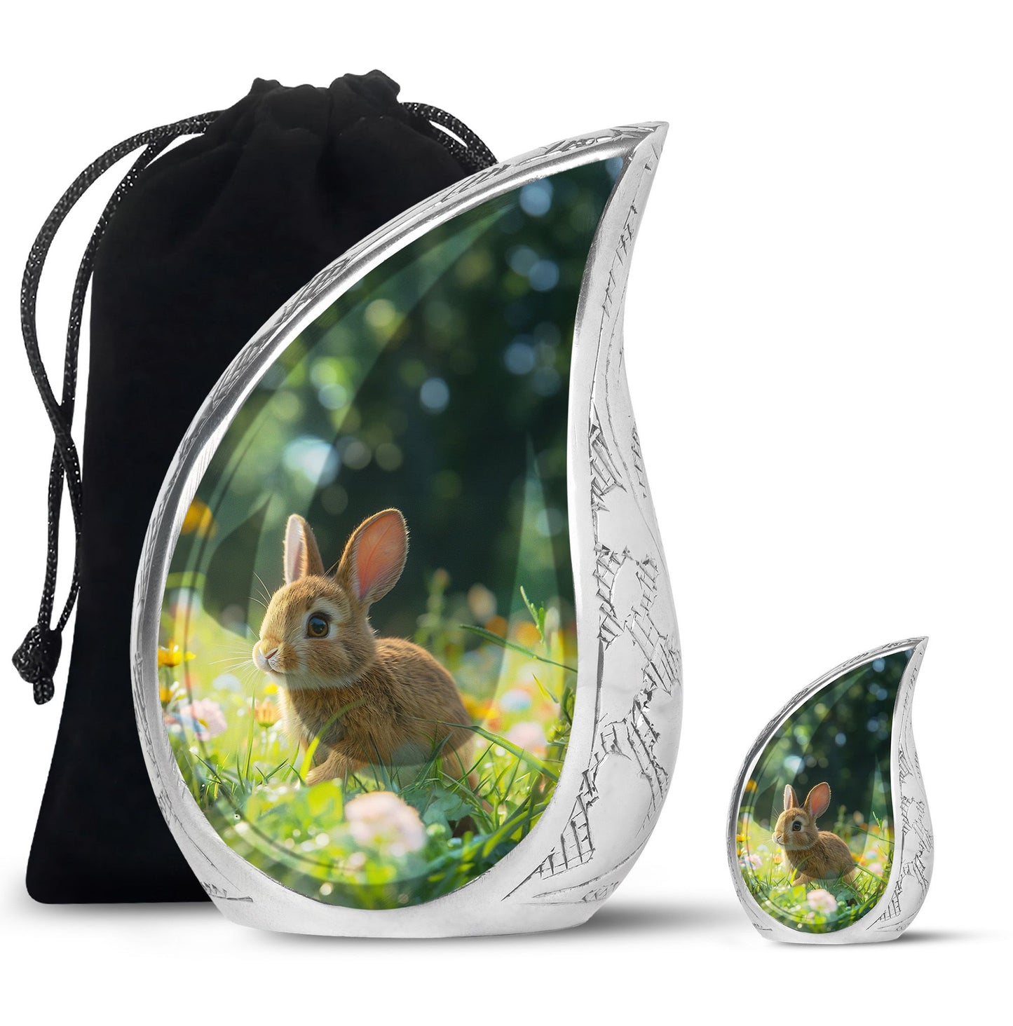 Personalized Rabbit Cremation Urn for Pet Ashes - 10-inch, 200 cu in - Yatskia