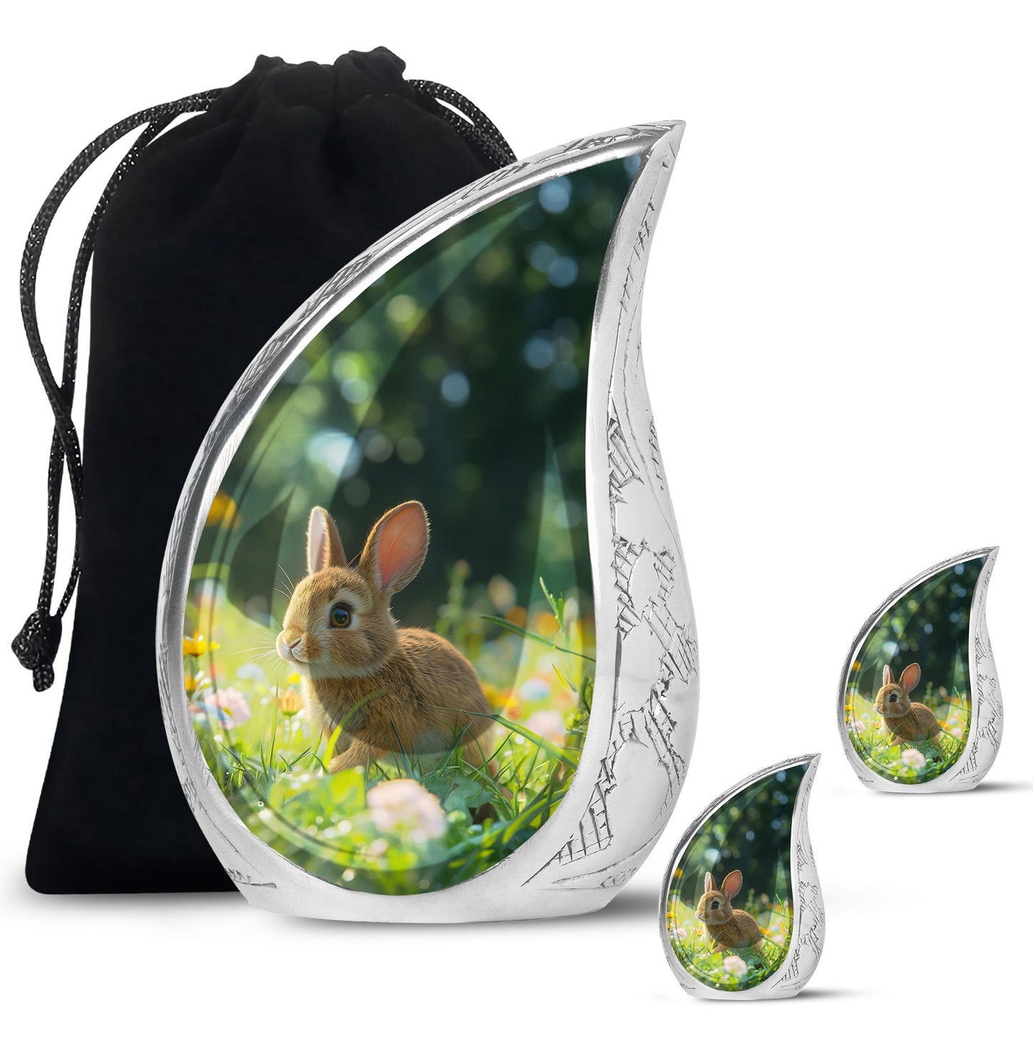 Personalized Rabbit Cremation Urn for Pet Ashes - 10-inch, 200 cu in - Yatskia