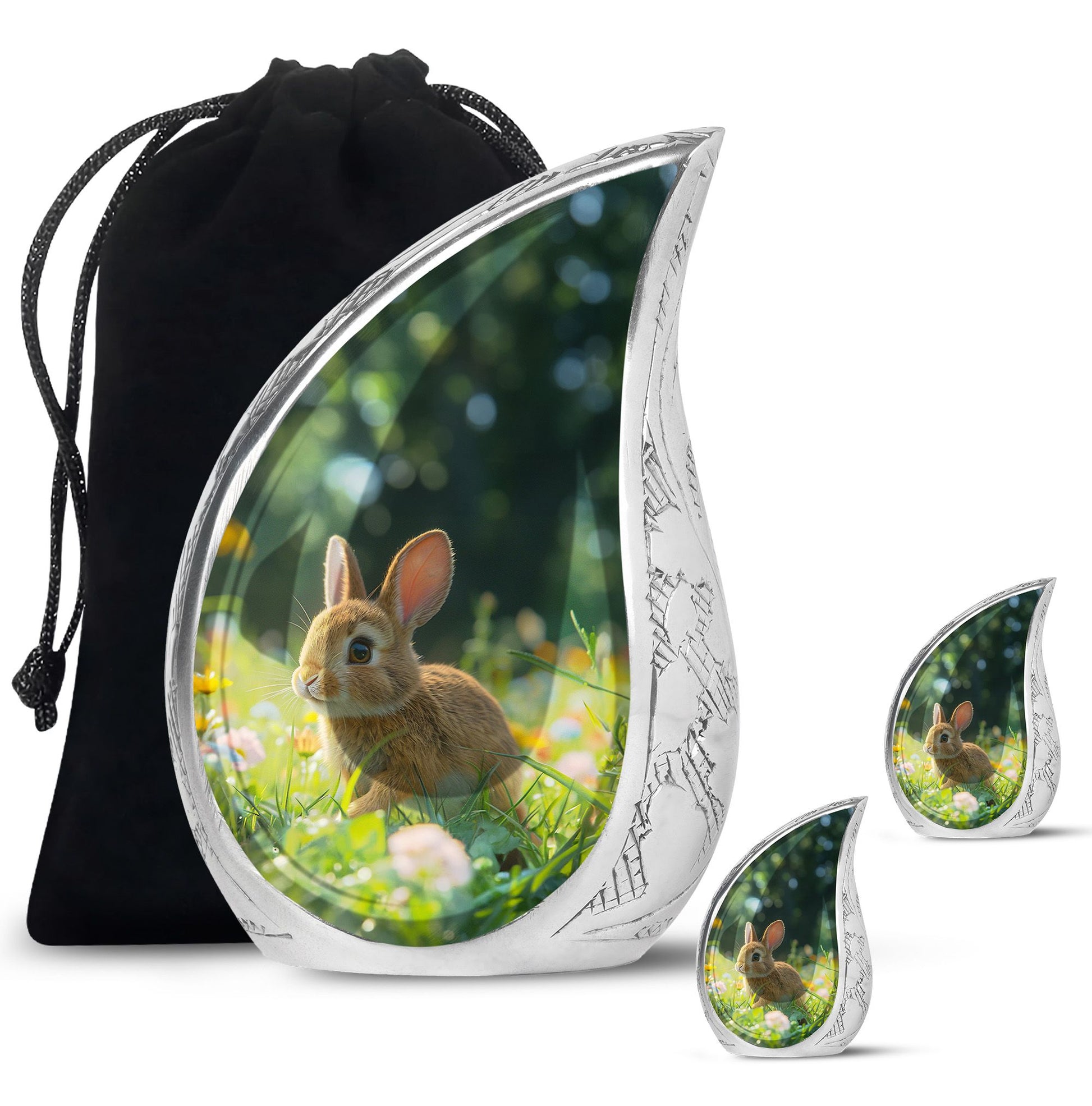 Summer Bunny Burial Urn - Decorative Unique Urns For Burial Ashes