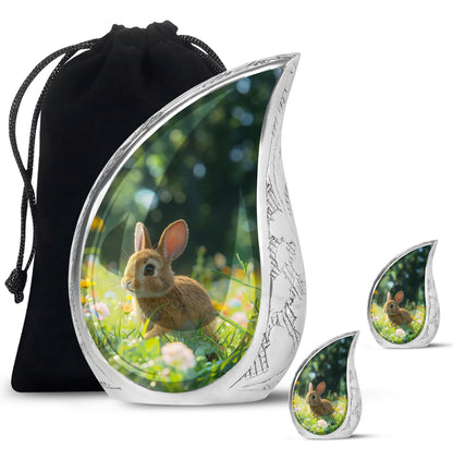 Personalized Rabbit Cremation Urn for Pet Ashes - 10-inch, 200 cu in - Yatskia