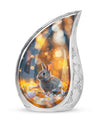 Golden Bunny Cremation Urn- Large Decorative Rabbit Urn For Ashes