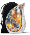 Golden Bunny Cremation Urn- Large Decorative Rabbit Urn For Ashes