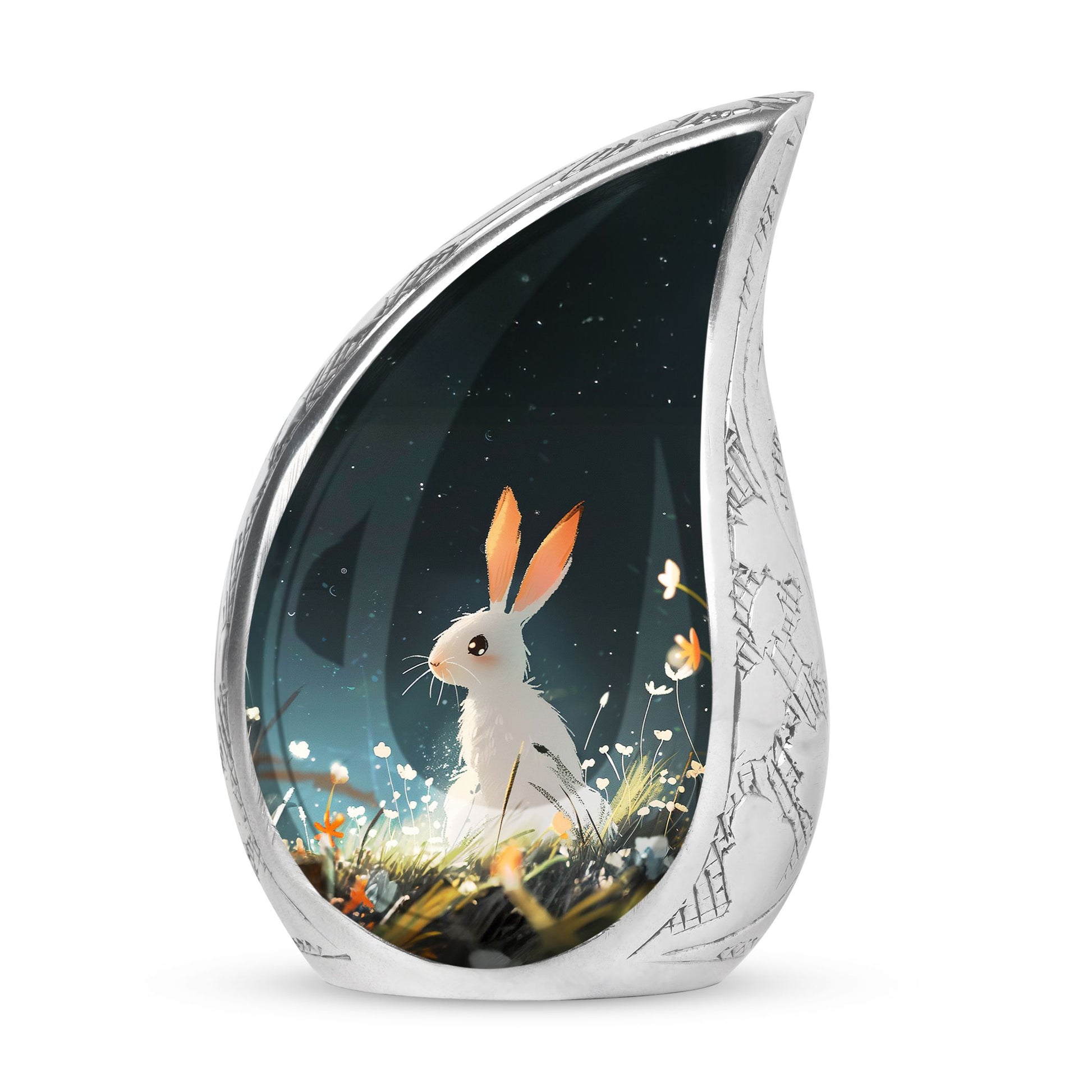 White Bunny Rabbit Burial Urn - Small Urn For Pet Ashes