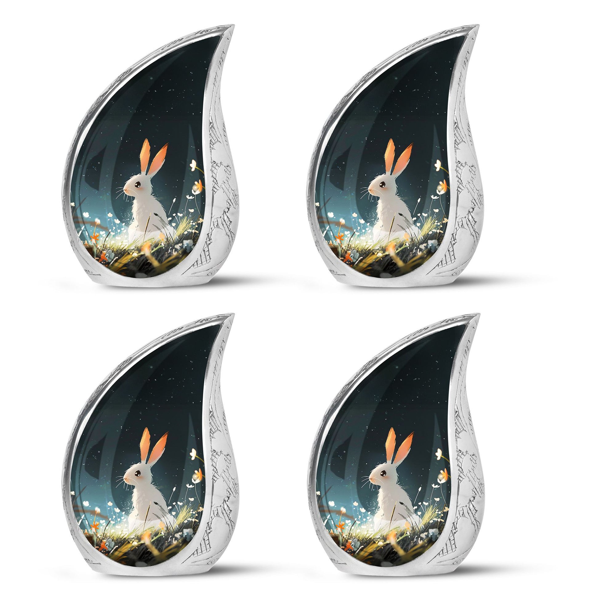 White Bunny Rabbit Burial Urn - Small Urn For Pet Ashes