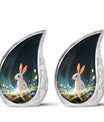 White Bunny Rabbit Burial Urn - Small Urn For Pet Ashes