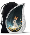 White Bunny Rabbit Burial Urn - Small Urn For Pet Ashes