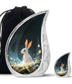 White Bunny Rabbit Burial Urn - Small Urn For Pet Ashes