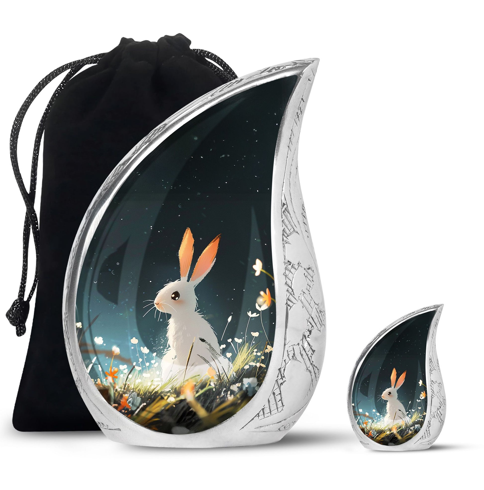 White Bunny Rabbit Burial Urn - Small Urn For Pet Ashes