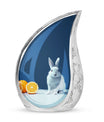 White Baby Bunny Rabbit Urn - A Unique Memorial For Pet Lovers