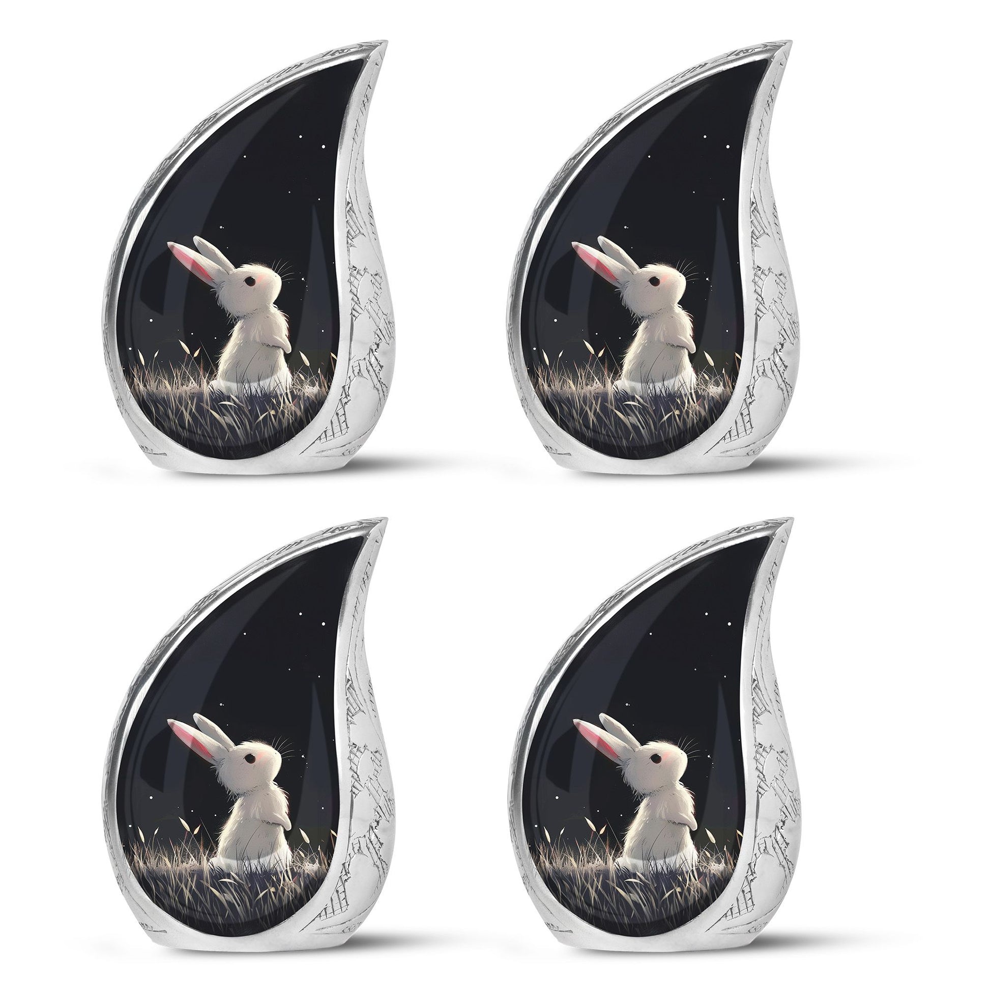 Black Baby Bunny Cremation Urn - Mini Urns For Pet Ashes