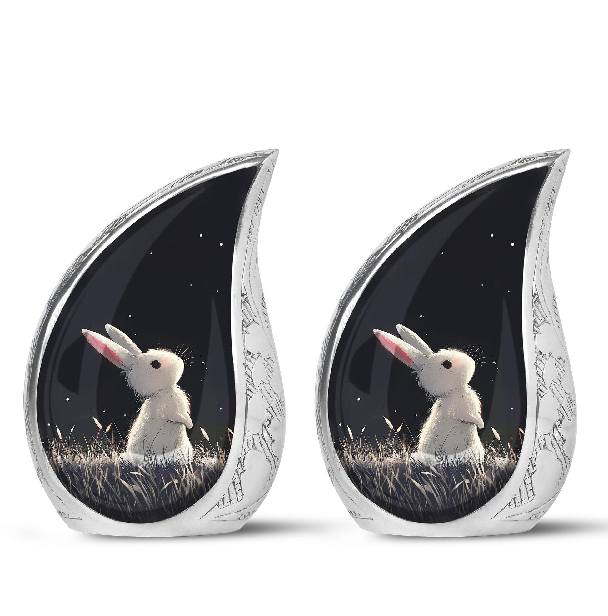 Black Baby Bunny Cremation Urn - Mini Urns For Pet Ashes
