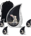 Black Baby Bunny Cremation Urn - Mini Urns For Pet Ashes