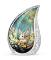 Colorful Flowers & Bunny Cremation Urn - Pet Urn For Ashes