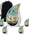 Colorful Flowers & Bunny Cremation Urn - Pet Urn For Ashes
