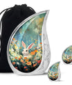 Colorful Flowers & Bunny Cremation Urn - Pet Urn For Ashes