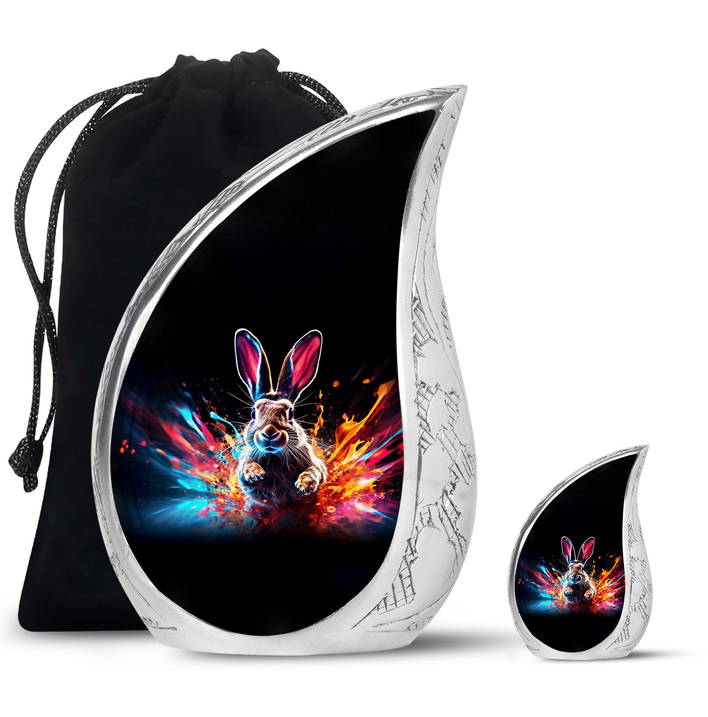 Personalized Rabbit Cremation Urn for Pet Ashes - 10-inch, 200 cu in - Yatskia
