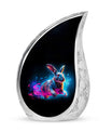 Vibrant Nebula Bunny - Rabbit Urn Memorial, Funeral Shape Urn