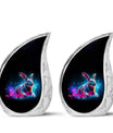 Vibrant Nebula Bunny - Rabbit Urn Memorial, Funeral Shape Urn
