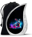 Vibrant Nebula Bunny - Rabbit Urn Memorial, Funeral Shape Urn
