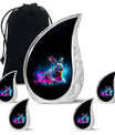 Vibrant Nebula Bunny - Rabbit Urn Memorial, Funeral Shape Urn