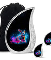 Vibrant Nebula Bunny - Rabbit Urn Memorial, Funeral Shape Urn