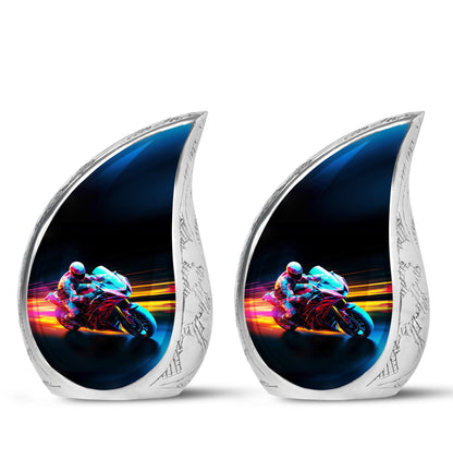 Personalized Motorcycle Cremation Urn for Dad - 10-inch, 200 cu in - Yatskia