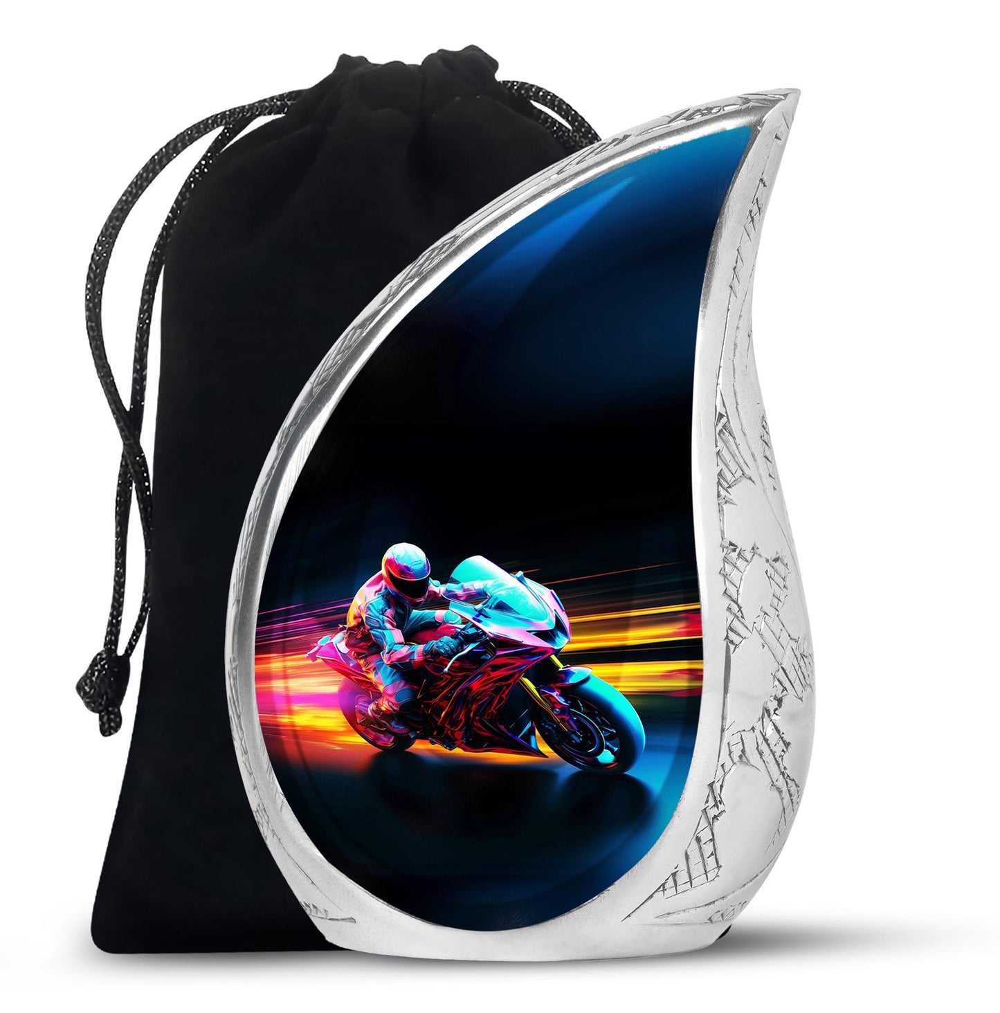 Personalized Motorcycle Cremation Urn for Dad - 10-inch, 200 cu in - Yatskia
