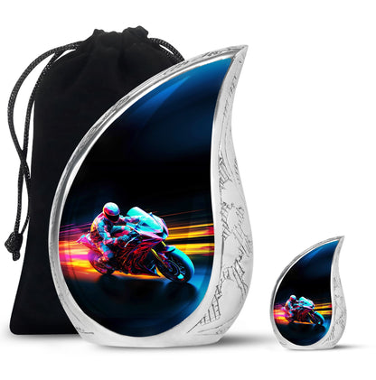 Personalized Motorcycle Cremation Urn for Dad - 10-inch, 200 cu in - Yatskia