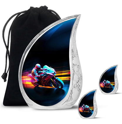 Personalized Motorcycle Cremation Urn for Dad - 10-inch, 200 cu in - Yatskia
