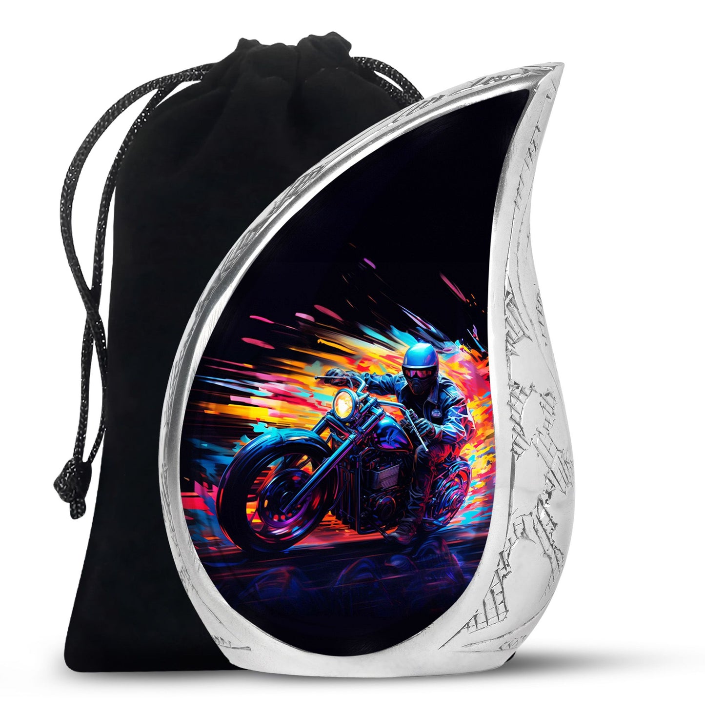 Personalized Motorcycle Cremation Urn for Adults - 10-inch, 200 cu in - Yatskia