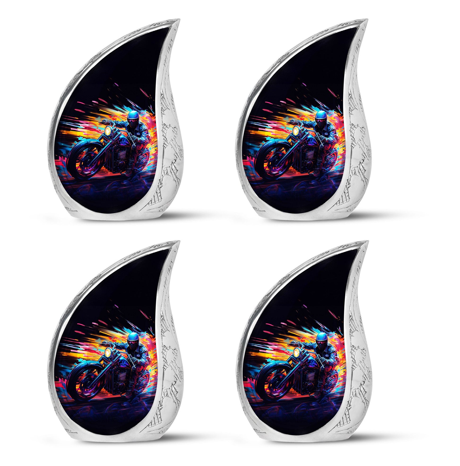 Neon-Colored Motorcycle - Urn For Human Ashes Adult Male