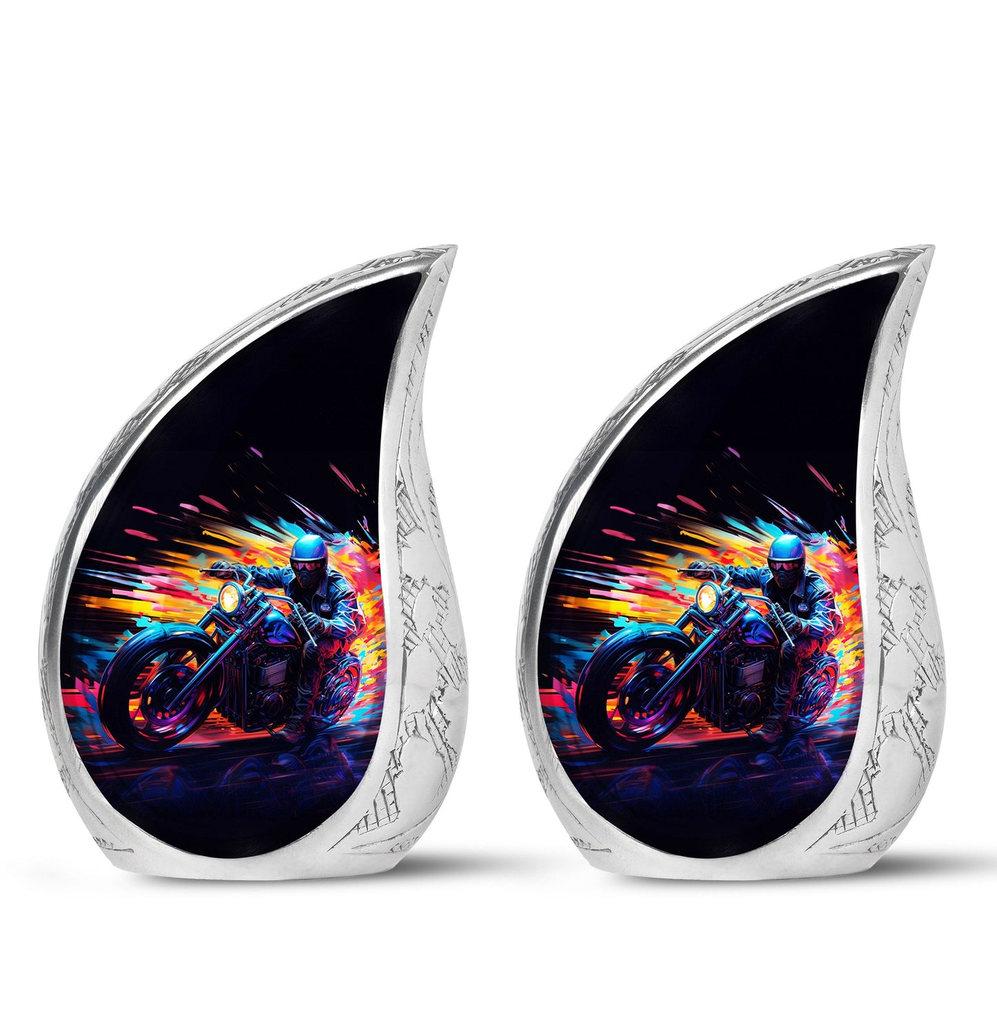 Personalized Motorcycle Cremation Urn for Human Ashes - 10-inch, 200 cu in - Yatskia