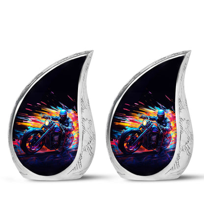 Personalized Motorcycle Cremation Urn for Human Ashes - 10-inch, 200 cu in - Yatskia