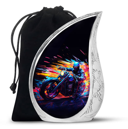 Personalized Motorcycle Cremation Urn for Human Ashes - 10-inch, 200 cu in - Yatskia