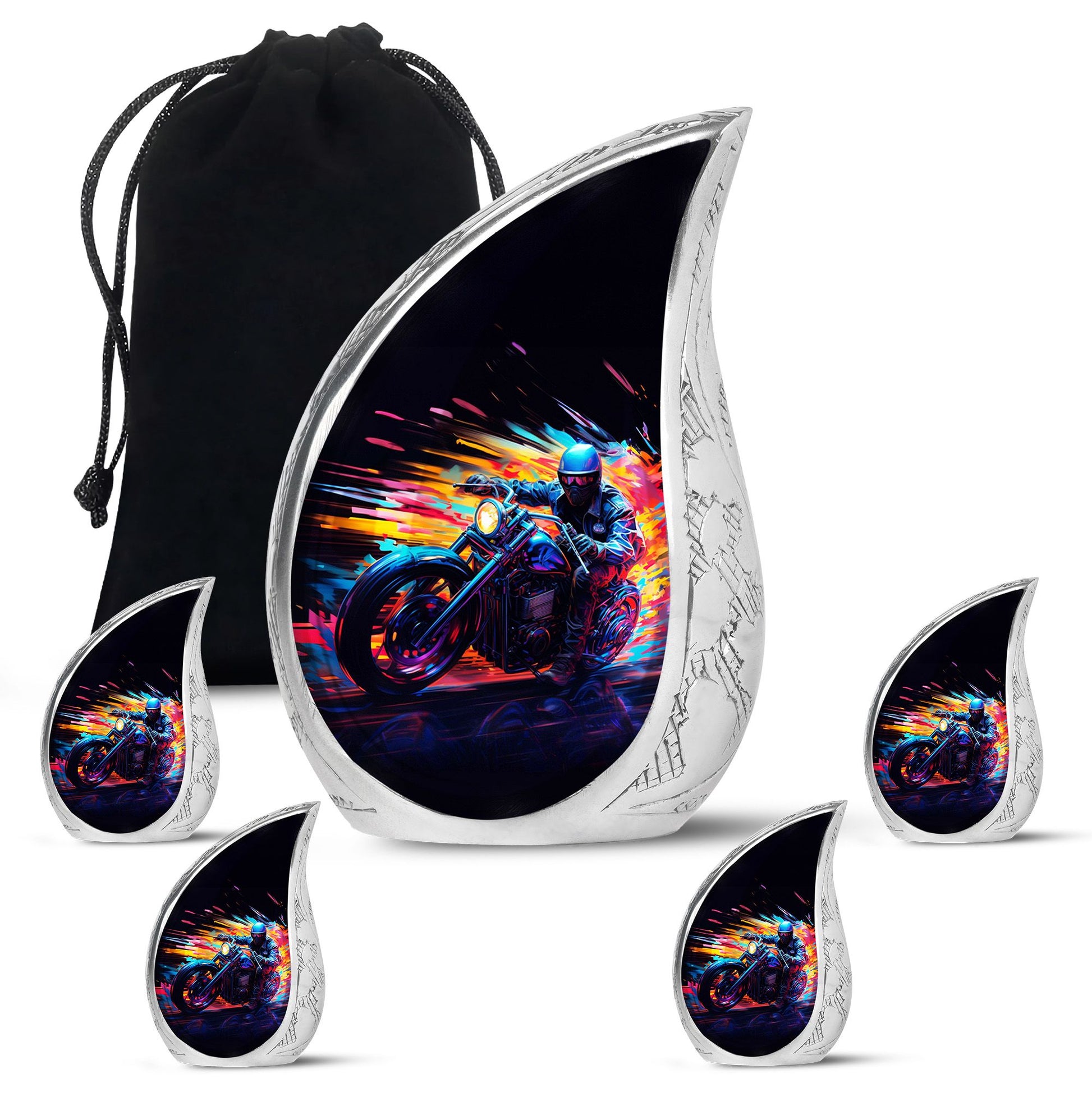 Neon-Colored Motorcycle - Urn For Human Ashes Adult Male