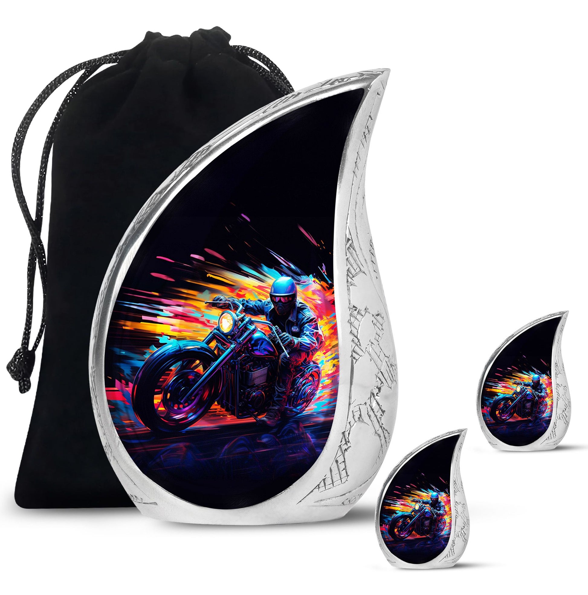 Neon-Colored Motorcycle - Urn For Human Ashes Adult Male