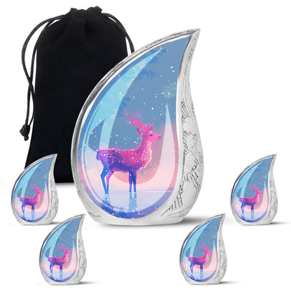 Personalized Deer Cremation Urn for Human Ashes - 10-inch, 200 cu in - Yatskia